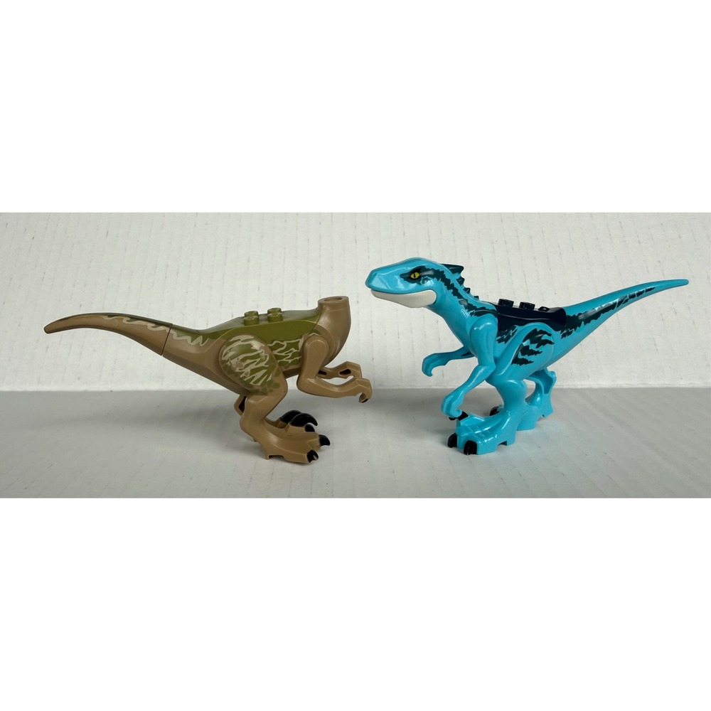 LEGO Jurassic World Raptor Body 98071 & ZURU Max Build More Blue Dinosaur Lot
